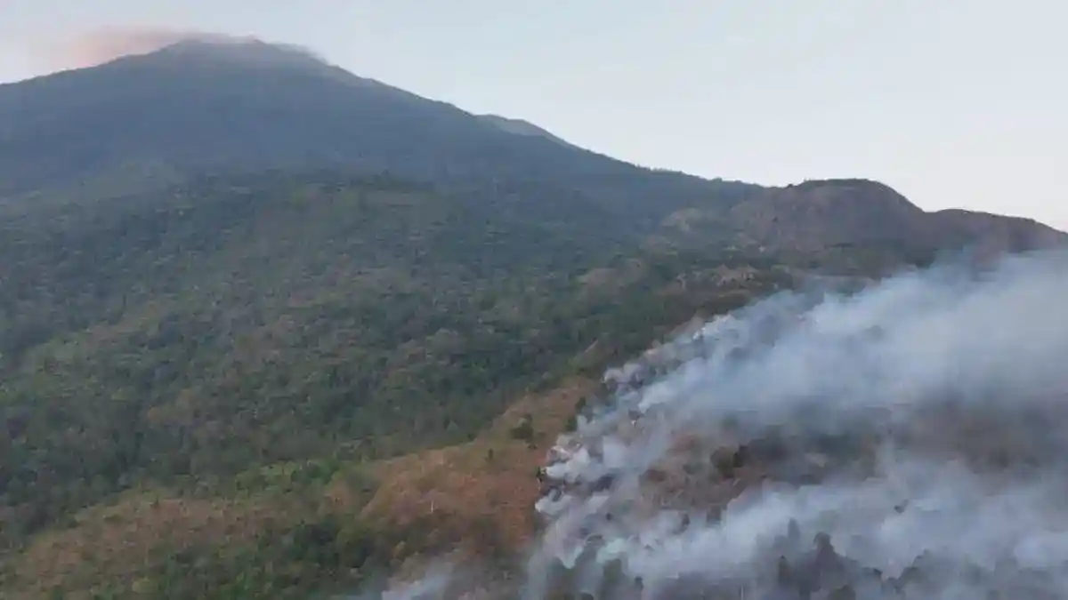 Api di Gunung Ciremai Belum Padam, Petugas Hadapi Medan Terjal dan Angin Kencang