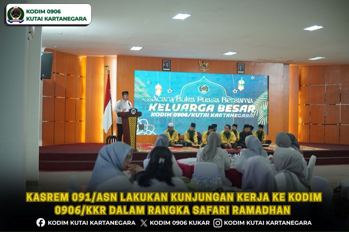 Kasrem 091/Asn Lakukan Kunjungan Kerja Ke kodim 0906/Kkr Dalam Rangka Safari Ramadhan