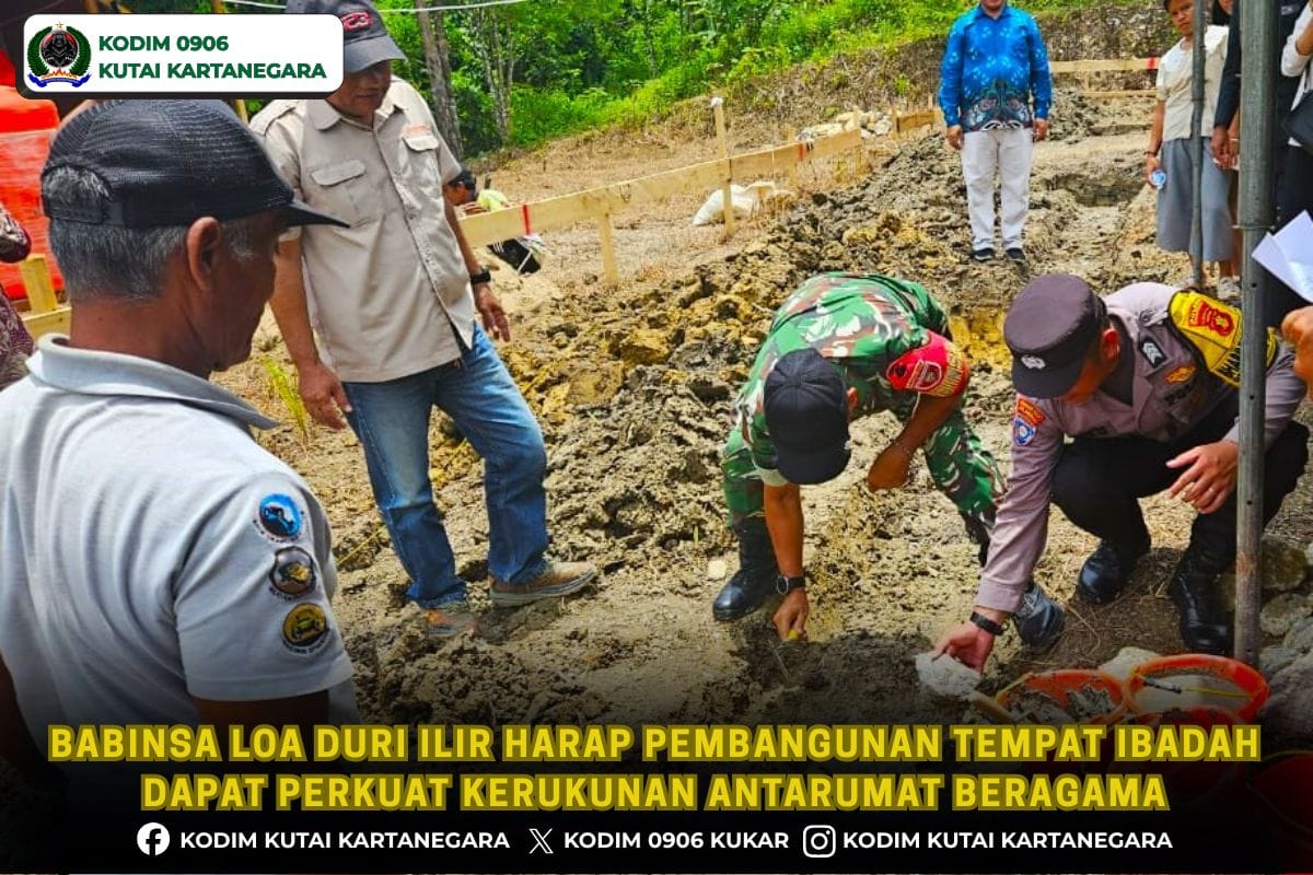 Babinsa Loa Duri Ilir Harap Pembangunan Tempat Ibadah Dapat Perkuat Kerukunan Antarumat Beragama